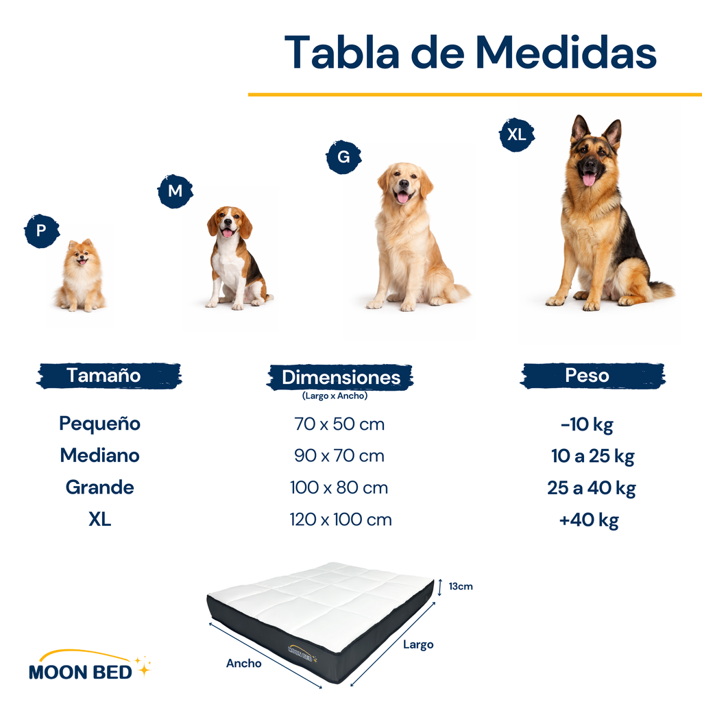 Cama Colchón Extra Grande Moon Bed Para Perros 120x100cm