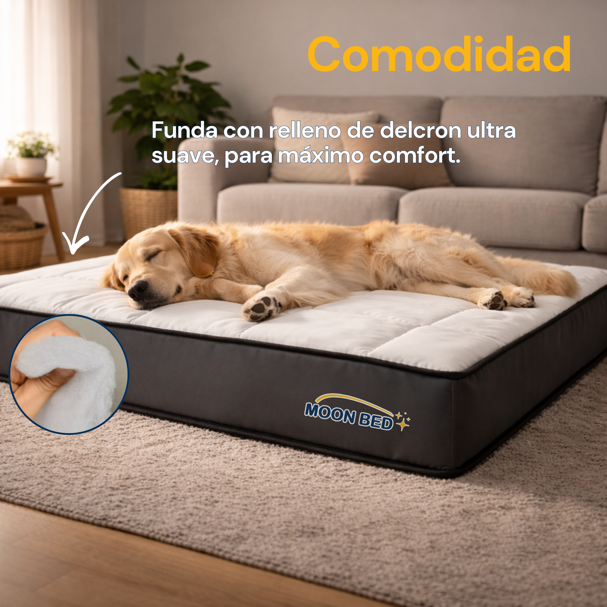 Cama Colchón Grande Moon Bed Para Gatos Y Perros 100x80cm
