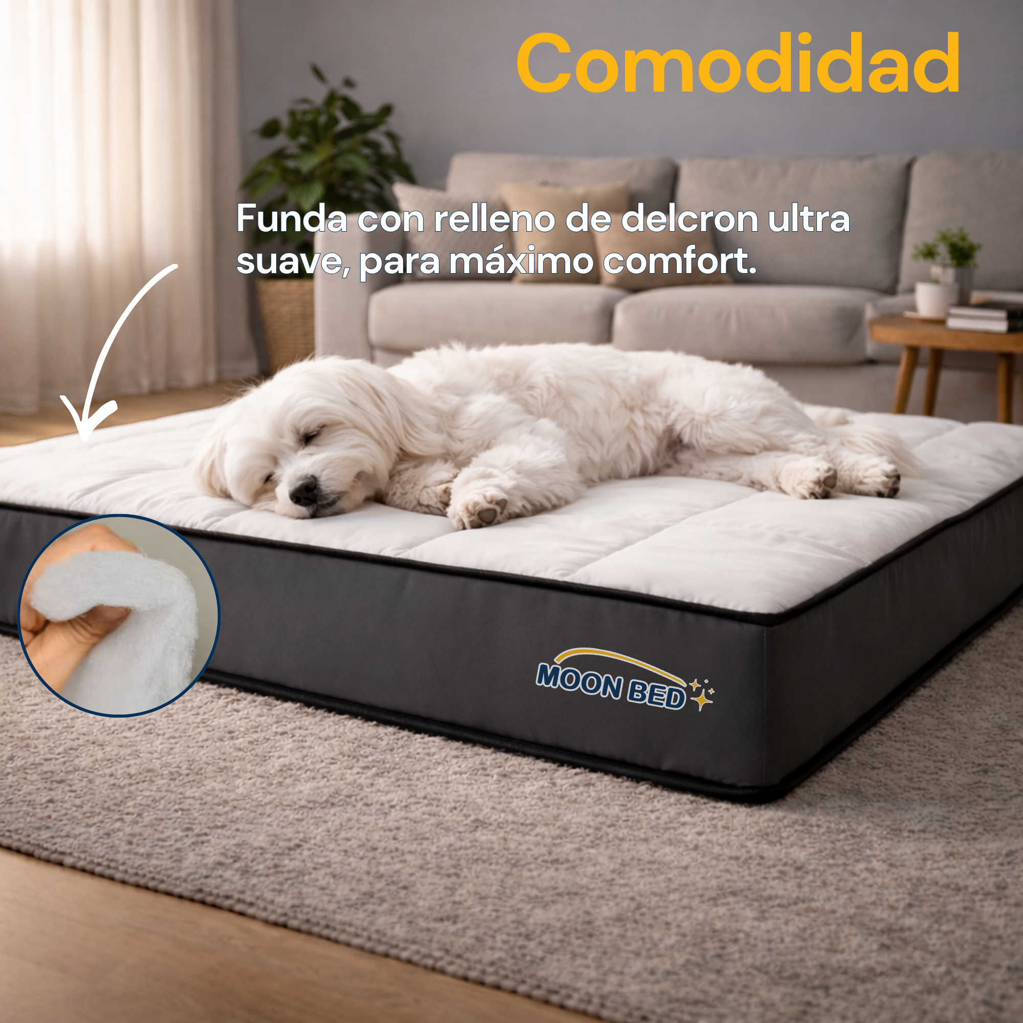 Cama Colchón Pequeña Moon Bed Para Gatos Y Perros 70x50cm